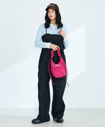 荷葉邊牛仔連體褲