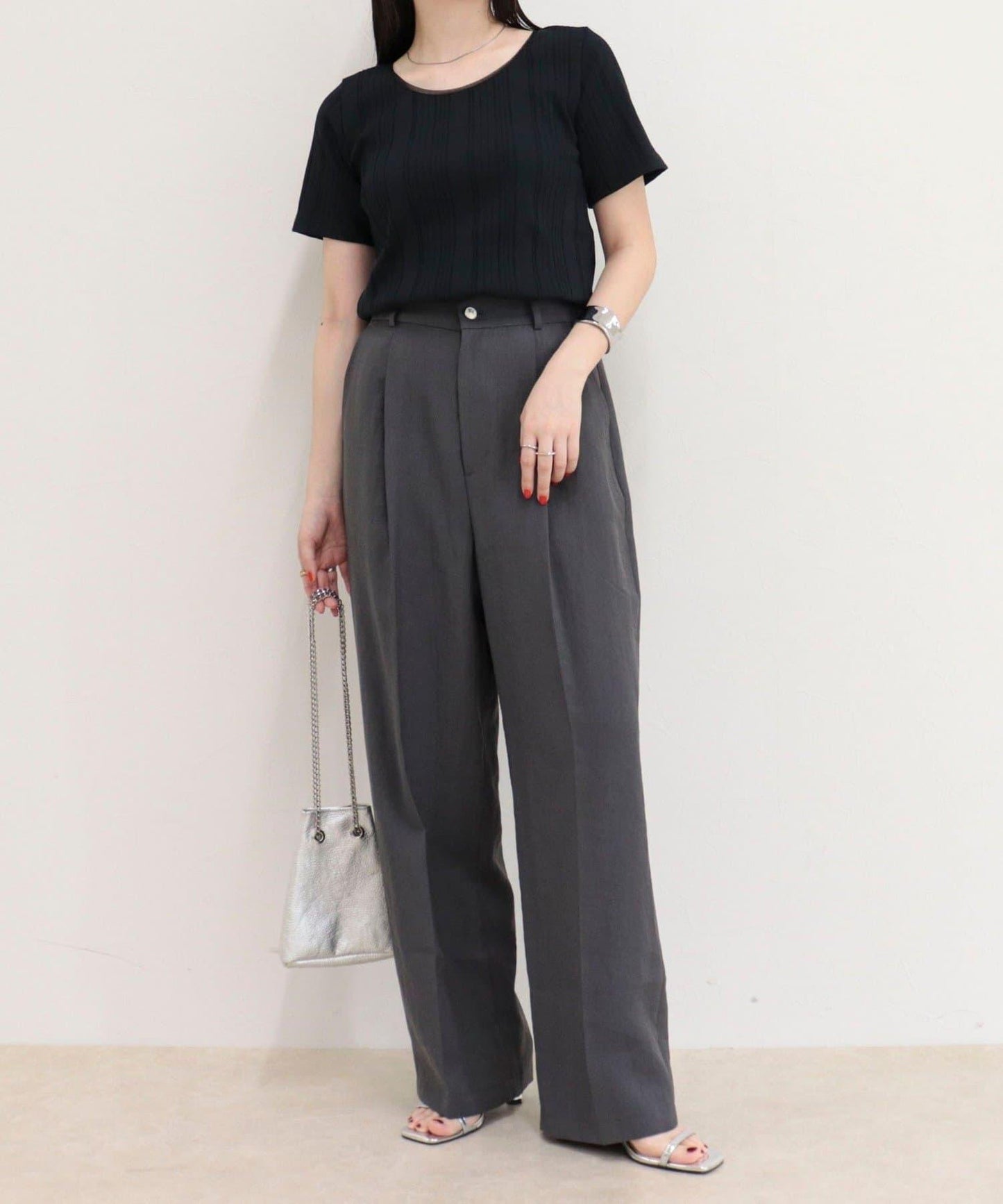 隨機羅紋 五分袖 T恤