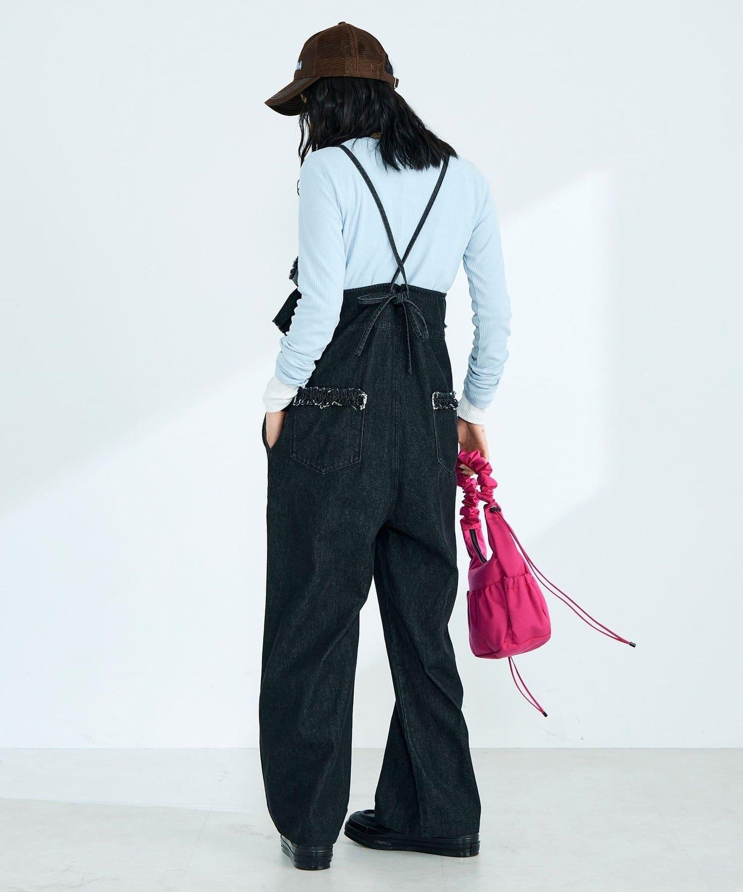 荷葉邊牛仔連體褲