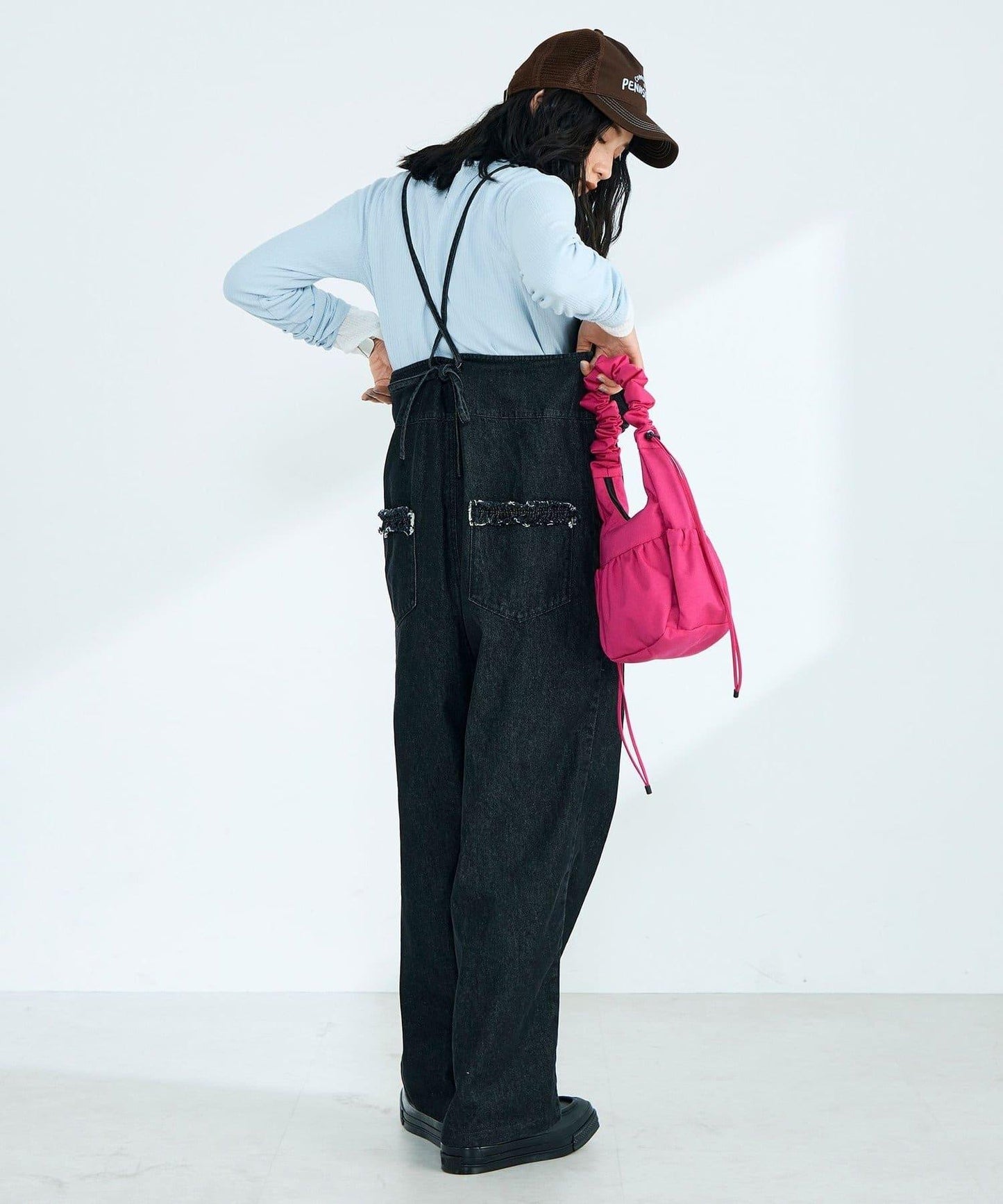 荷葉邊牛仔連體褲