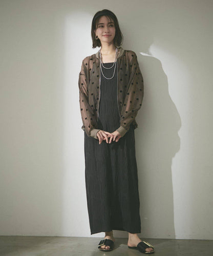 透視植絨波點短外套