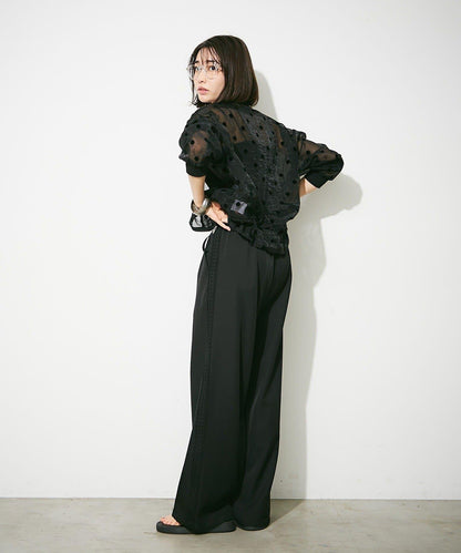 透視植絨波點短外套