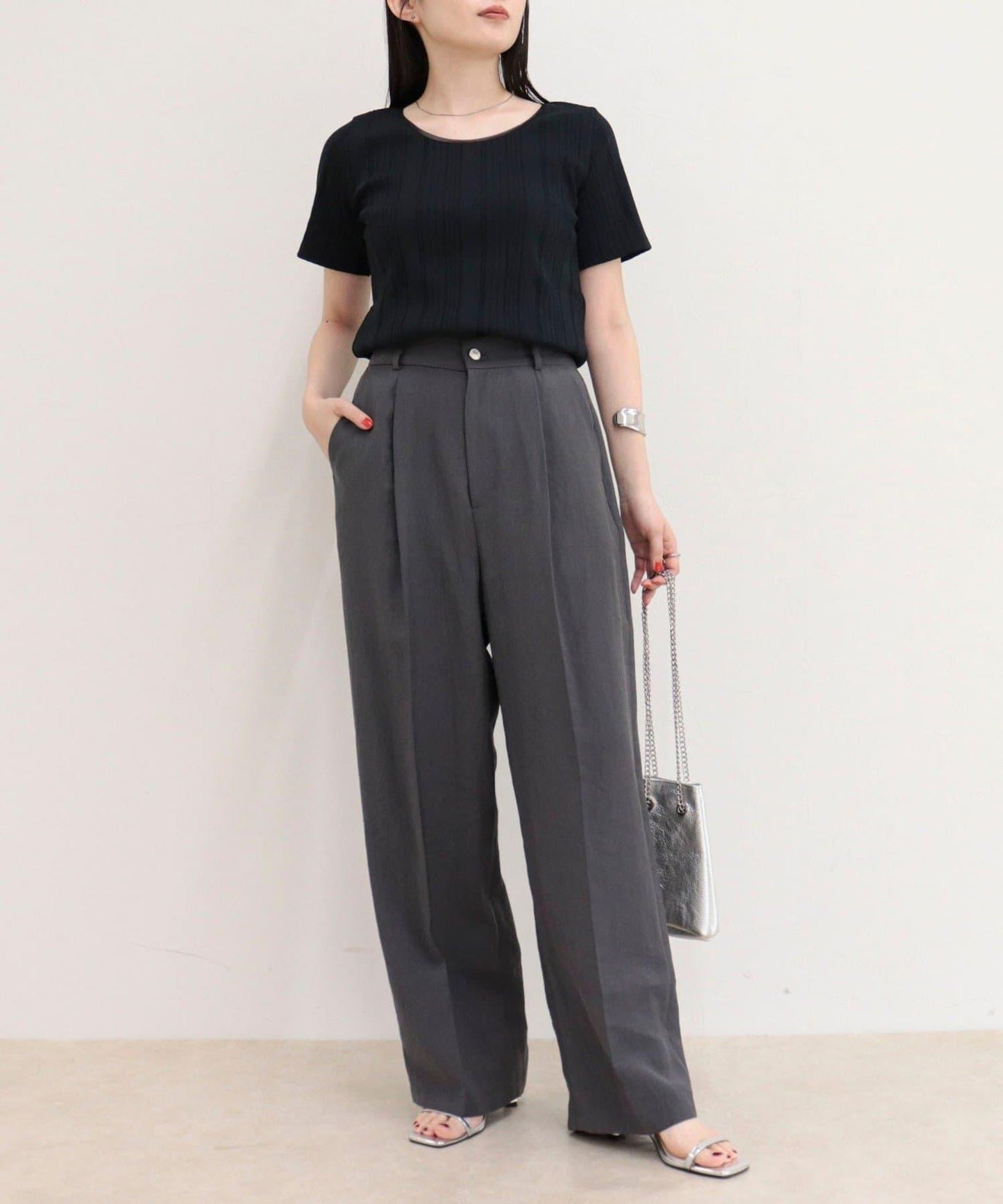 隨機羅紋 五分袖 T恤