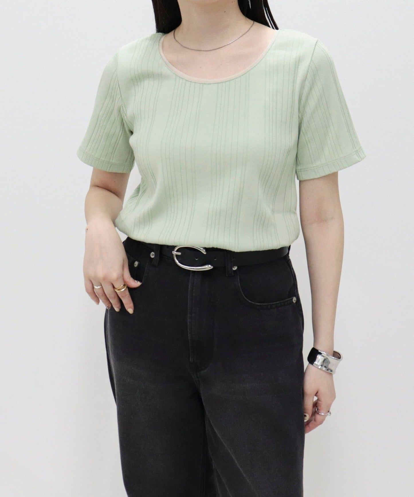 隨機羅紋 五分袖 T恤