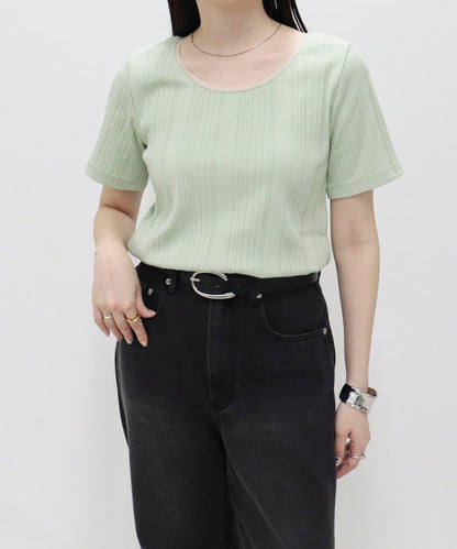 隨機羅紋 五分袖 T恤