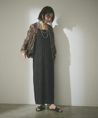 透視植絨波點短外套