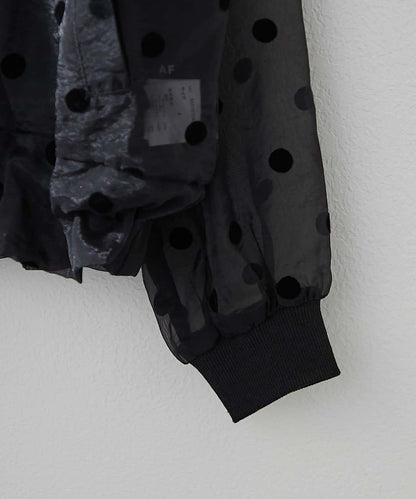 透視植絨波點短外套