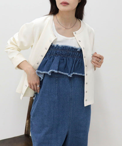 荷葉邊牛仔連體褲