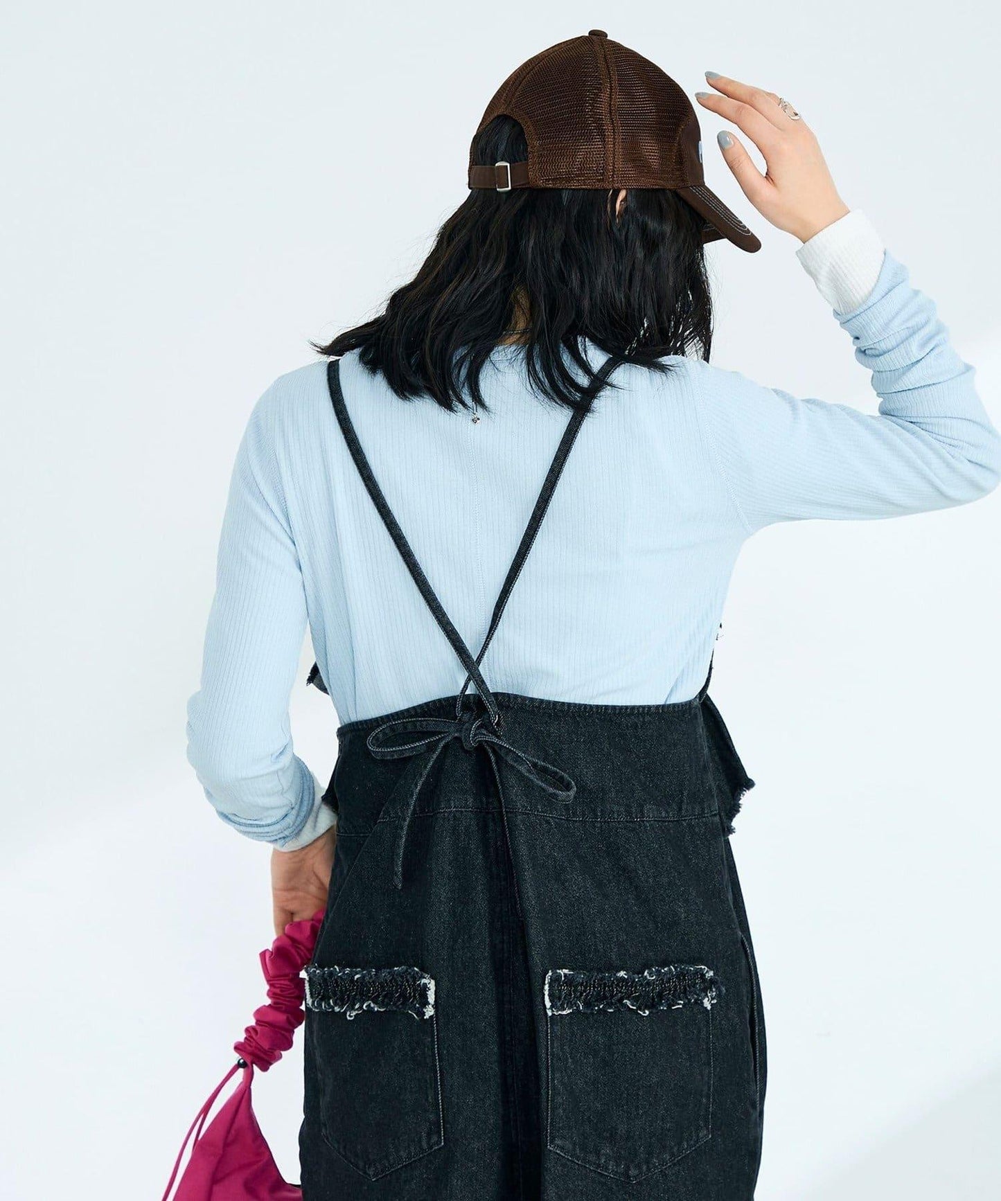 荷葉邊牛仔連體褲