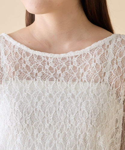 蕾絲喇叭袖 PO套頭上衣