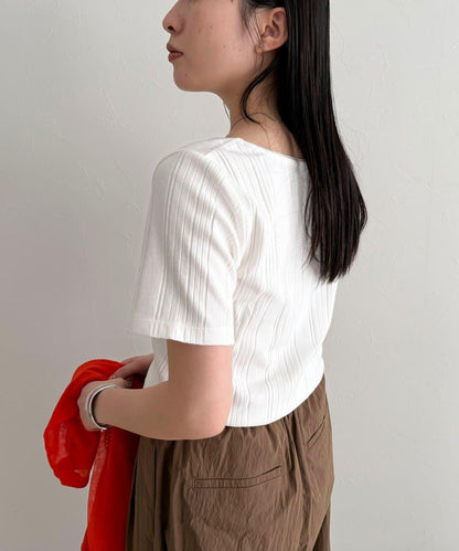 隨機羅紋 五分袖 T恤