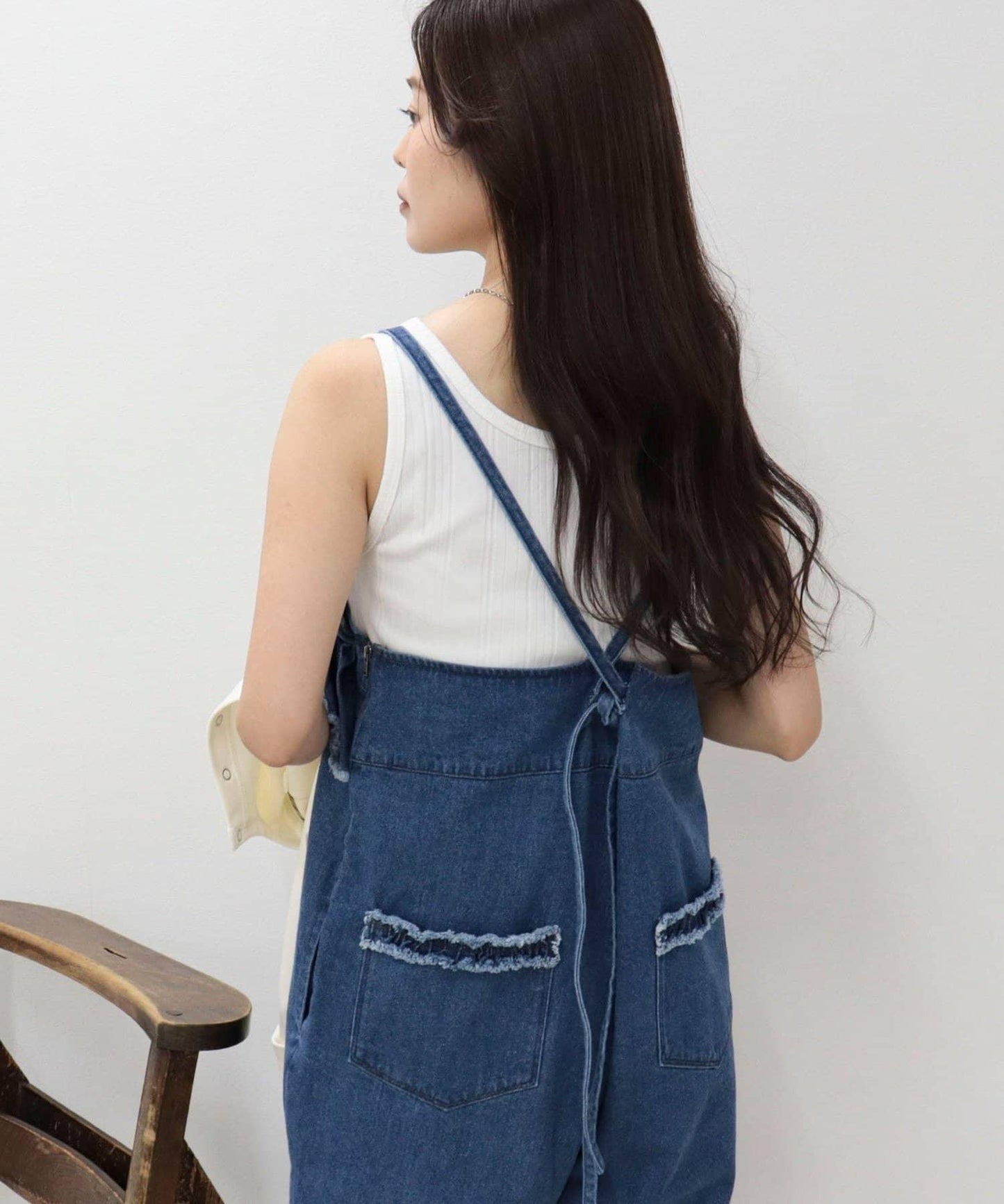 荷葉邊牛仔連體褲