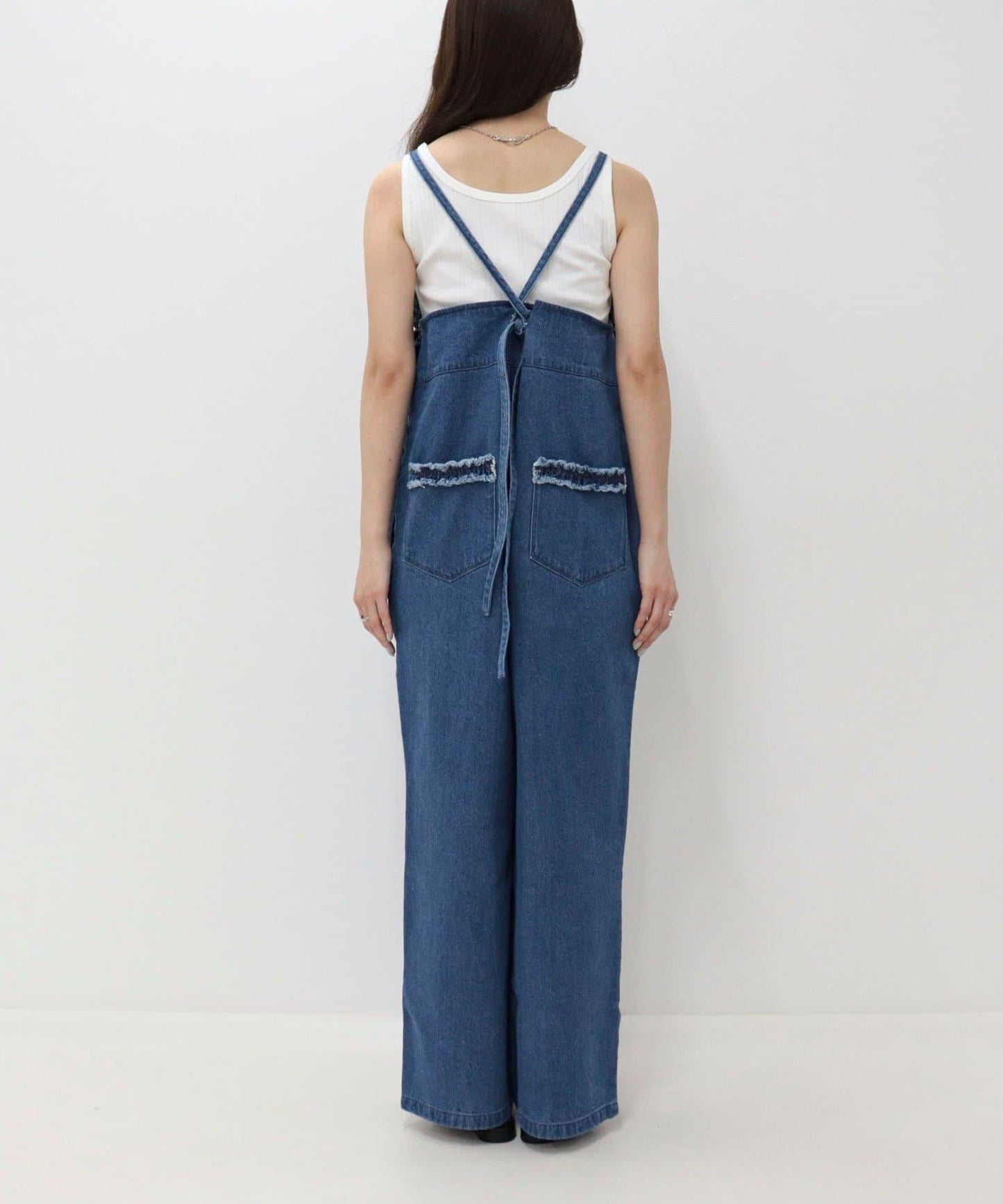 荷葉邊牛仔連體褲