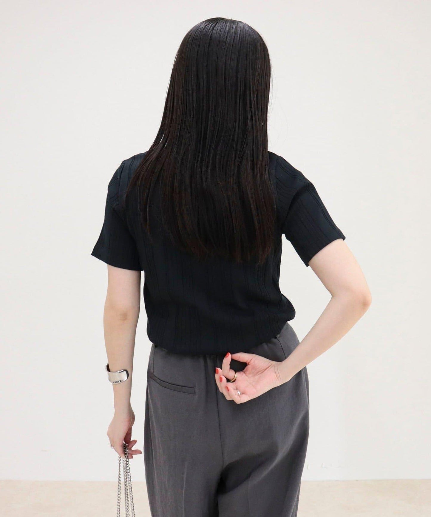 隨機羅紋 五分袖 T恤