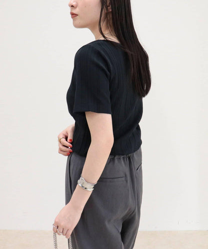 隨機羅紋 五分袖 T恤