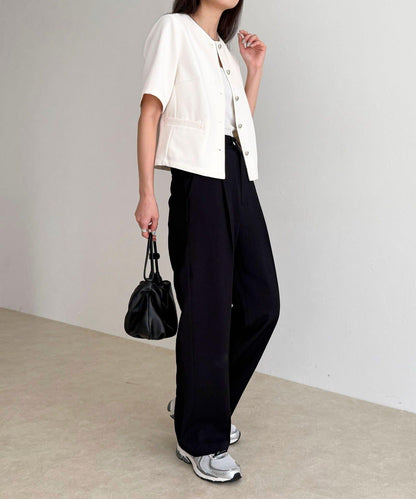 @sora_522m企畫 無領五分袖夾克