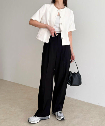 @sora_522m企畫 無領五分袖夾克