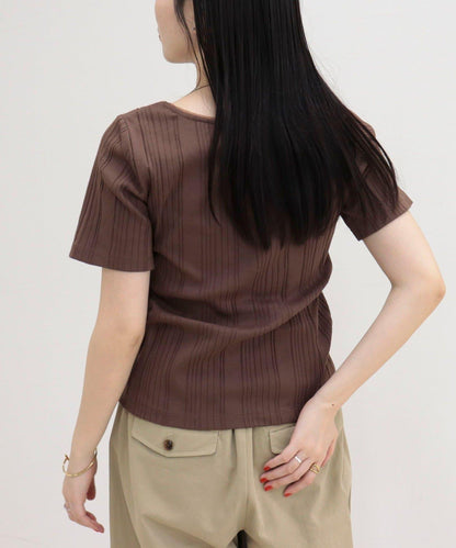 隨機羅紋 五分袖 T恤