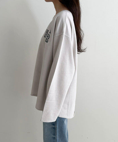 做舊毛圈露肩套頭衛衣