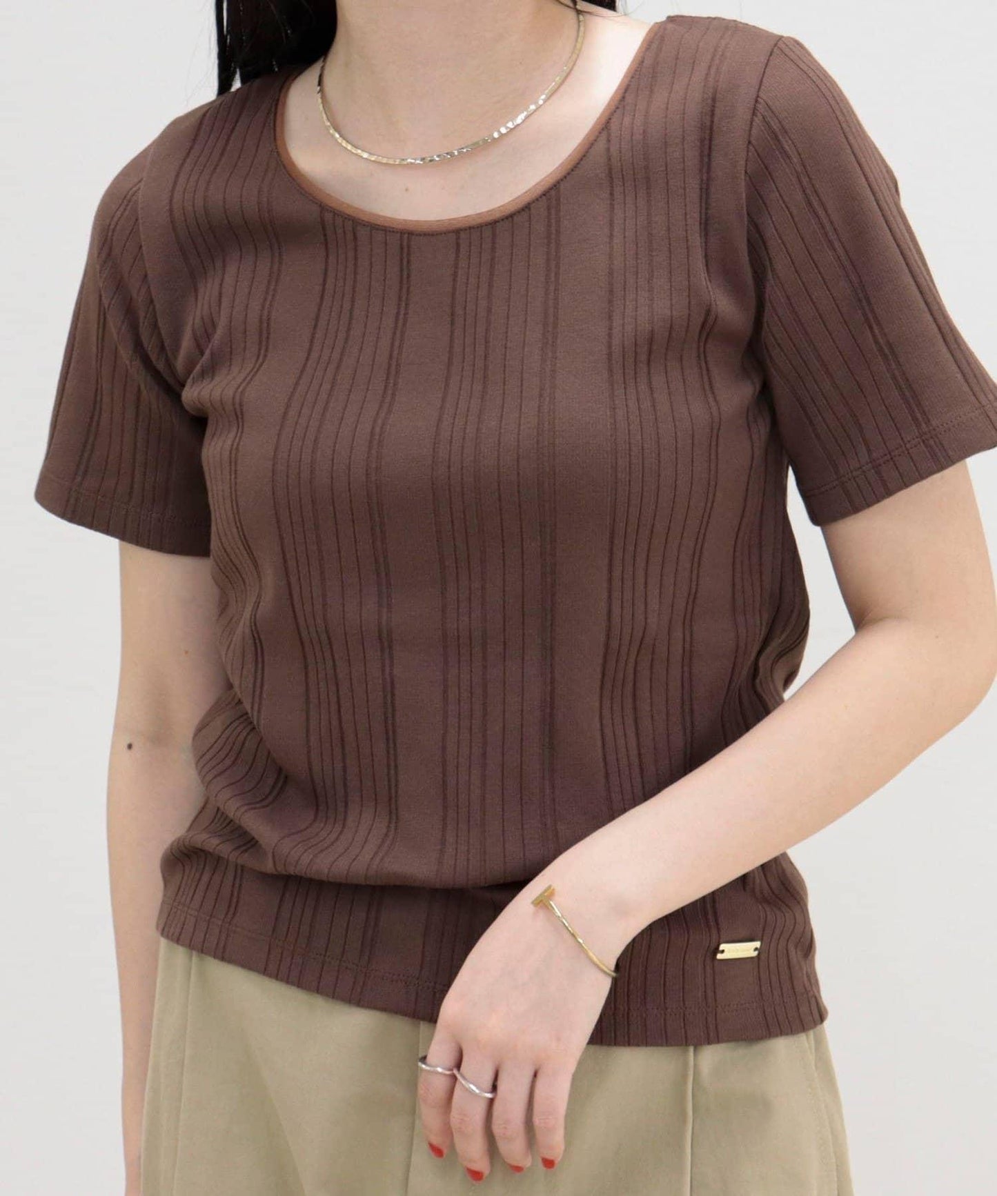 隨機羅紋 五分袖 T恤