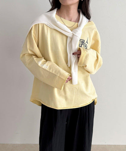 做舊毛圈露肩套頭衛衣