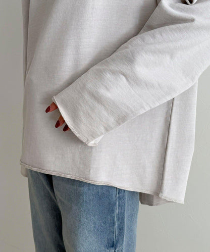 做舊毛圈露肩套頭衛衣