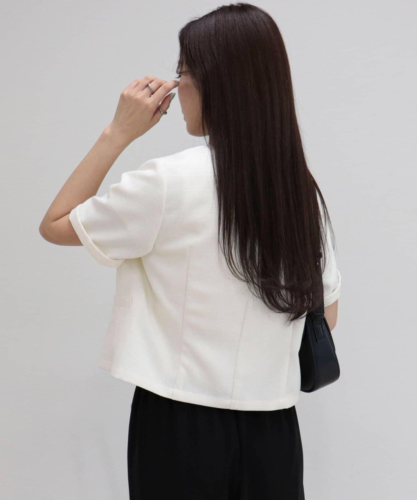 @sora_522m企畫 無領五分袖夾克