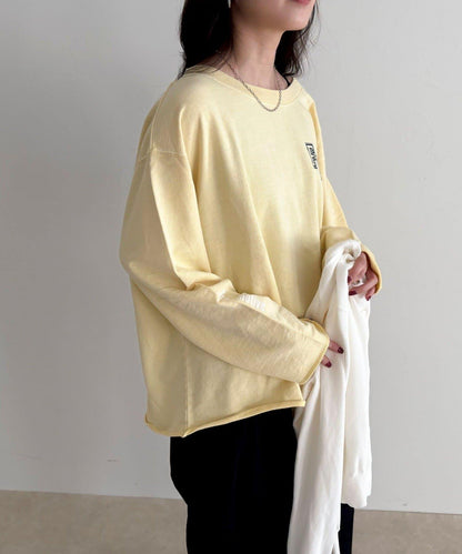 做舊毛圈露肩套頭衛衣