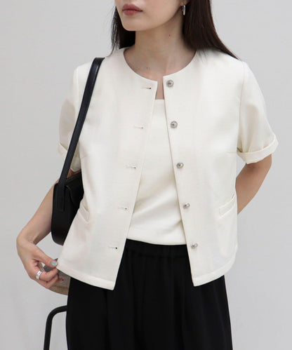 @sora_522m企畫 無領五分袖夾克