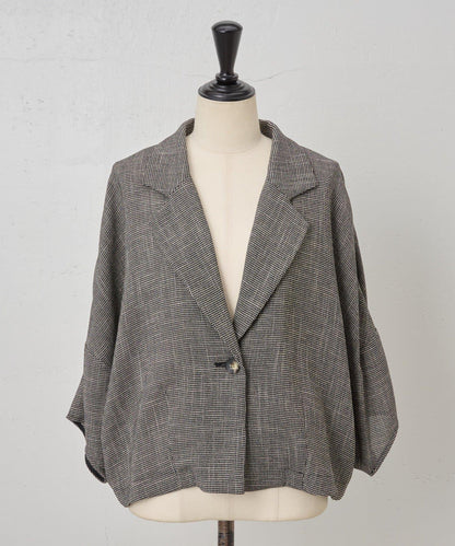 半袖粗花呢夾克