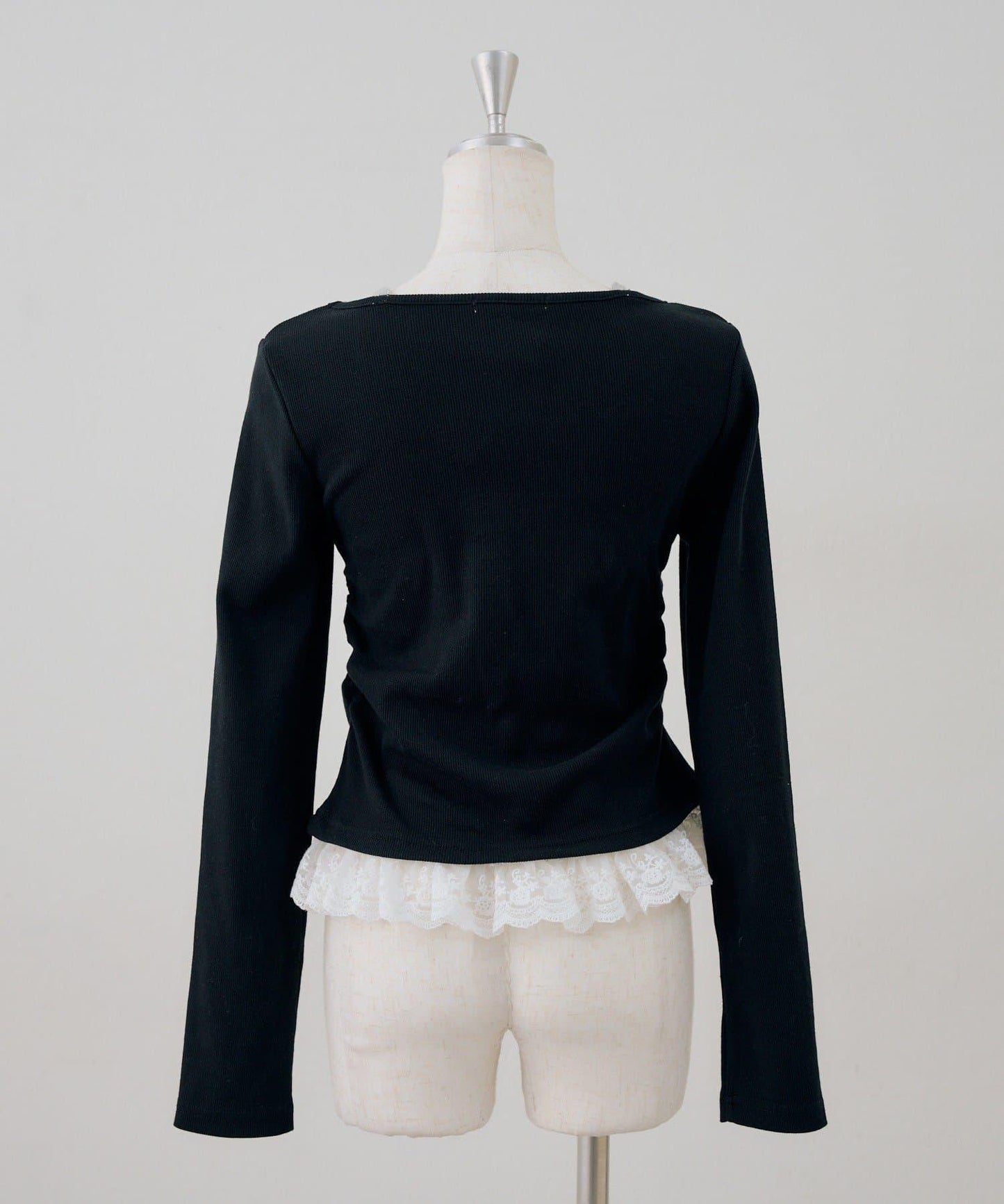 閃亮Logo 下襬蕾絲 羅紋 上衣