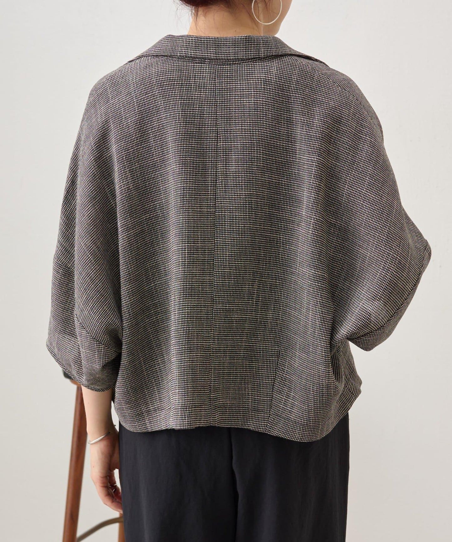 半袖粗花呢夾克