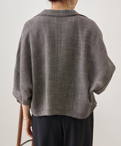 半袖粗花呢夾克