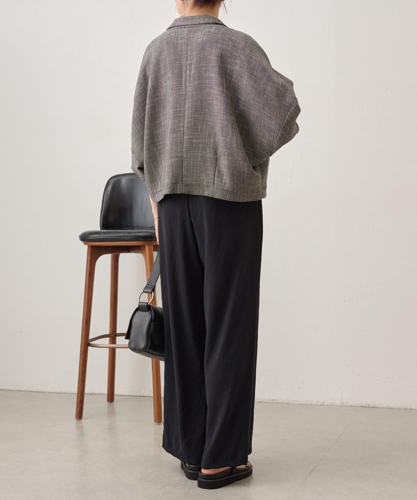 半袖粗花呢夾克