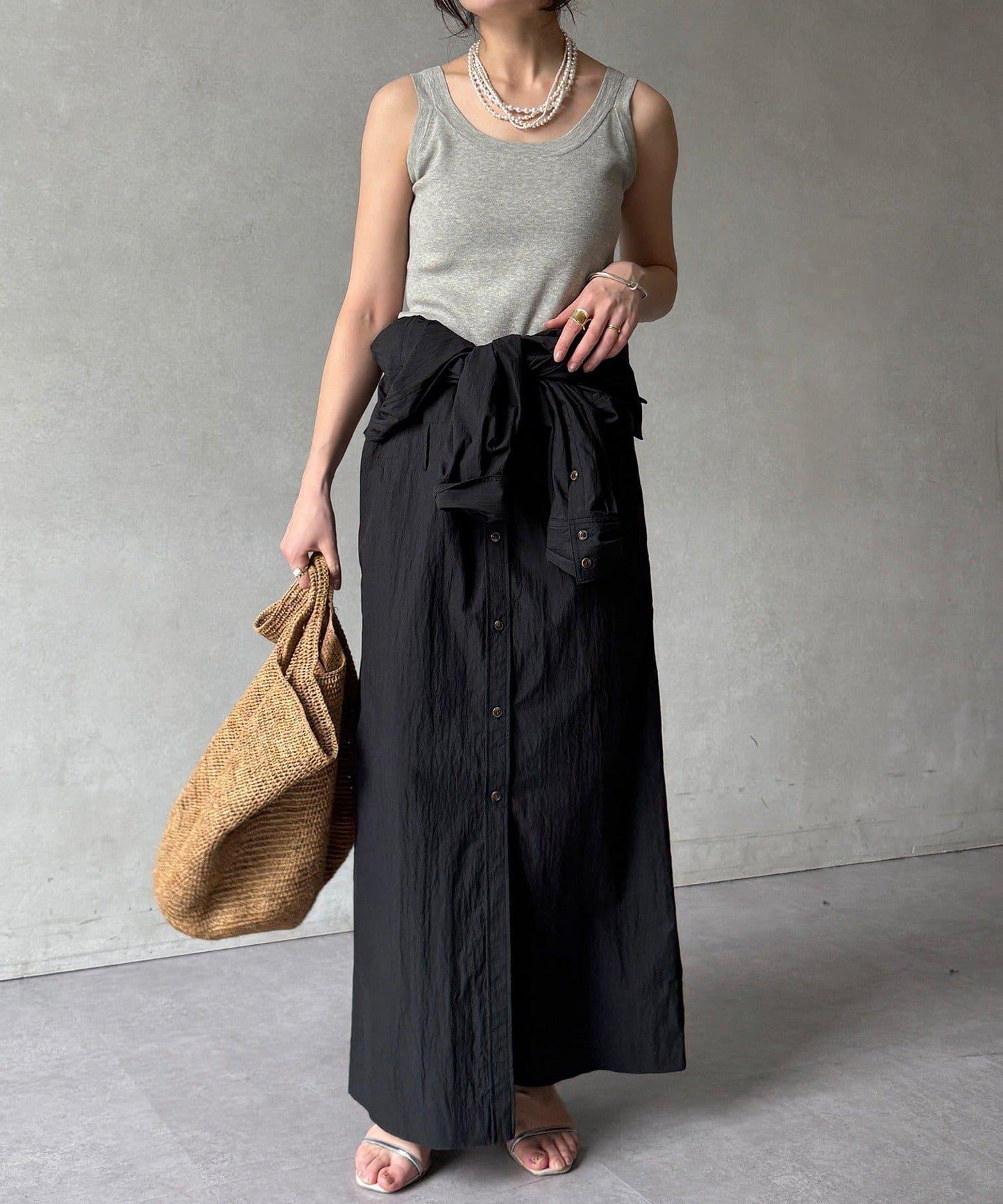 可定型領長款襯衫式連衣裙