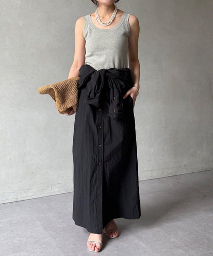 可定型領長款襯衫式連衣裙