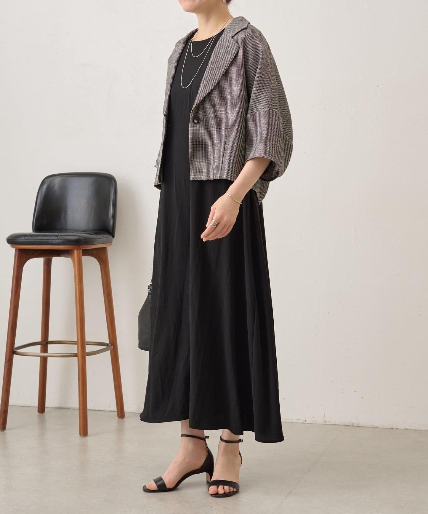 半袖粗花呢夾克