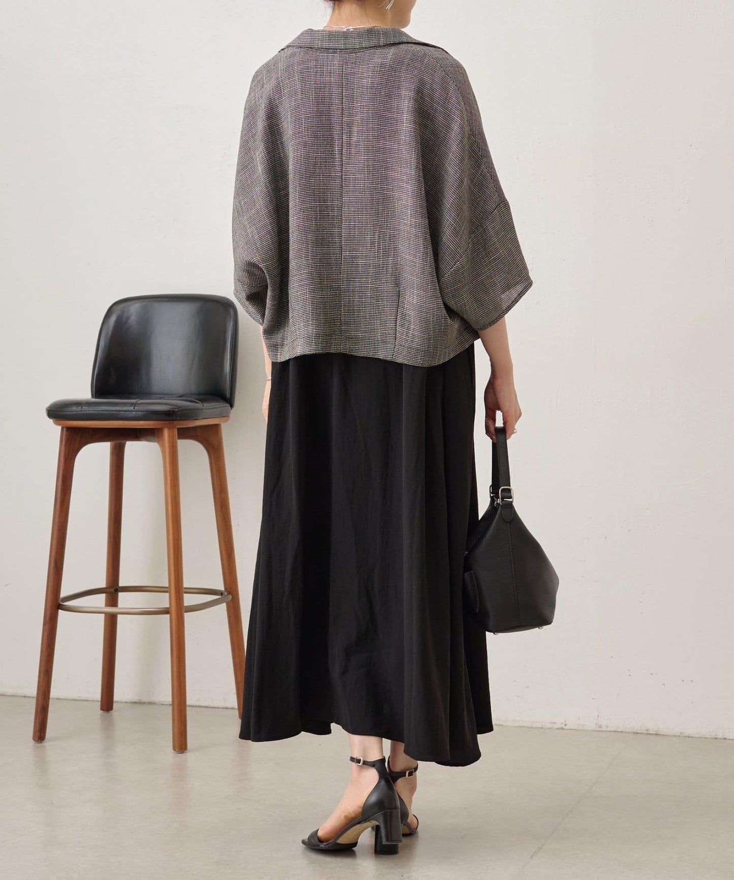 半袖粗花呢夾克