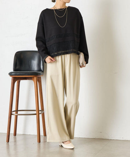 蕾絲拼接設計 套頭上衣