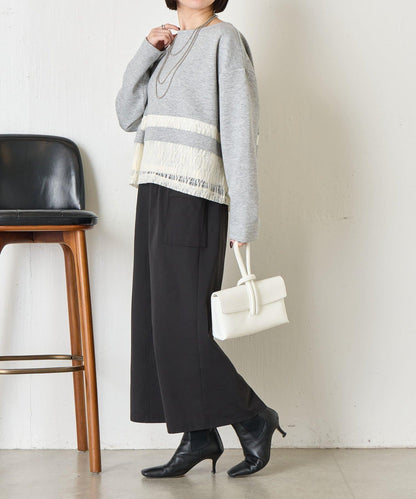 蕾絲拼接設計 套頭上衣