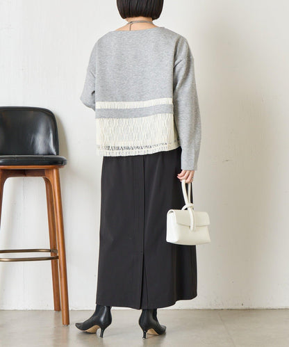 蕾絲拼接設計 套頭上衣