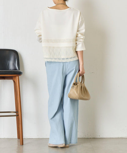 蕾絲拼接設計 套頭上衣