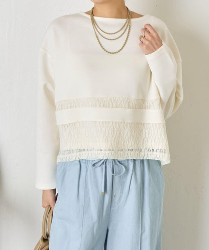 蕾絲拼接設計 套頭上衣