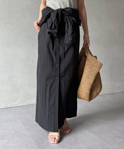 可定型領長款襯衫式連衣裙