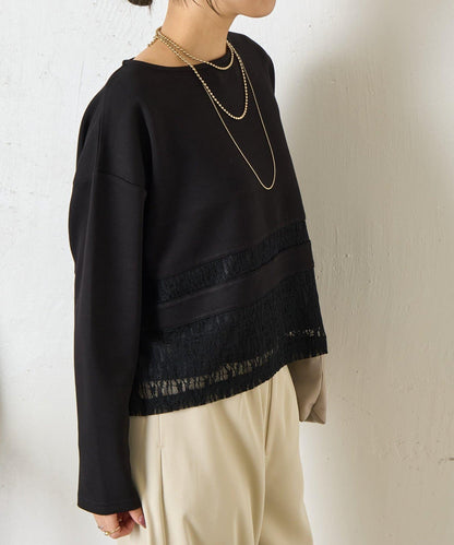 蕾絲拼接設計 套頭上衣