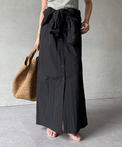 可定型領長款襯衫式連衣裙