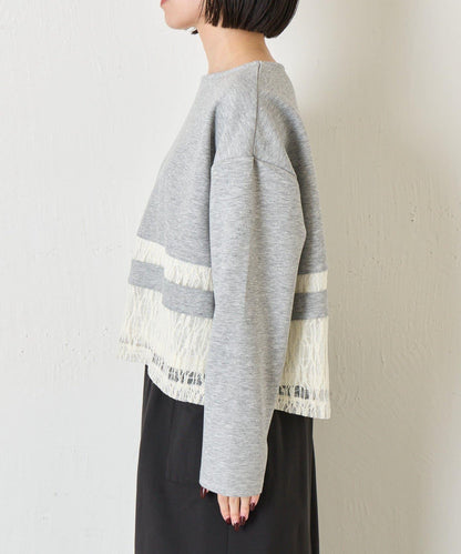 蕾絲拼接設計 套頭上衣