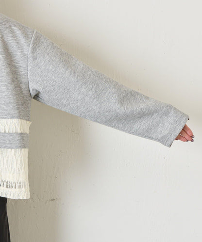 蕾絲拼接設計 套頭上衣