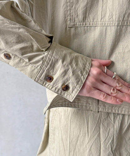 可定型領長款襯衫式連衣裙