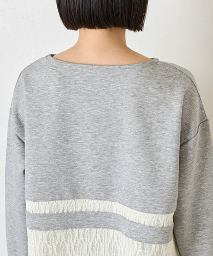 蕾絲拼接設計 套頭上衣